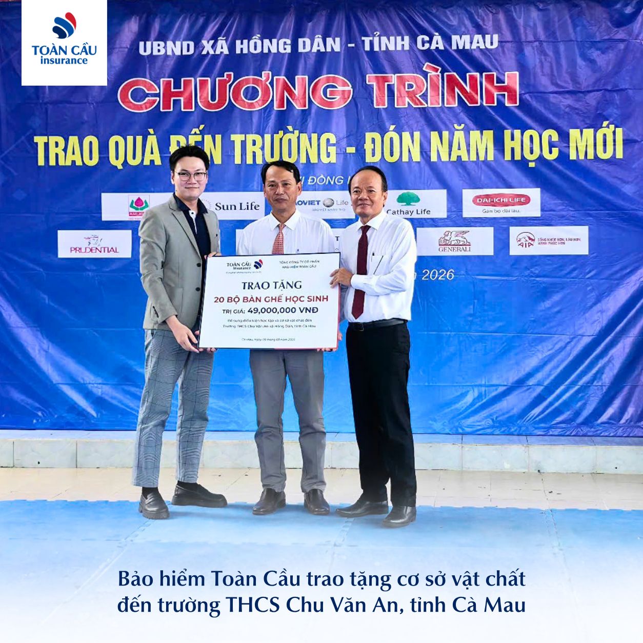 Toàn Cầu Insurance tiếp sức năm học mới đến học sinh Cà Mau
